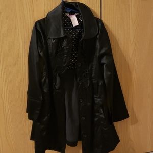 Back mid thigh satin fancy coat